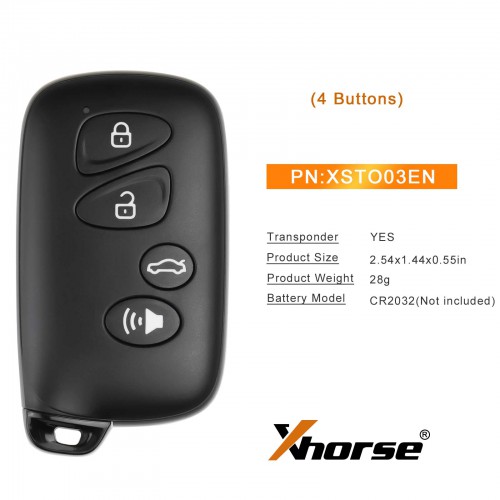 XHORSE XSTO03EN Toyota XM38 Universal Smart key 4-Button